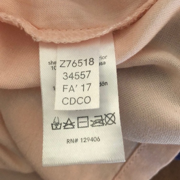 Venus BOHO Peasant Top Blouse Embroidered Size L Peach Lightweight Free Spirit - Picture 7 of 8